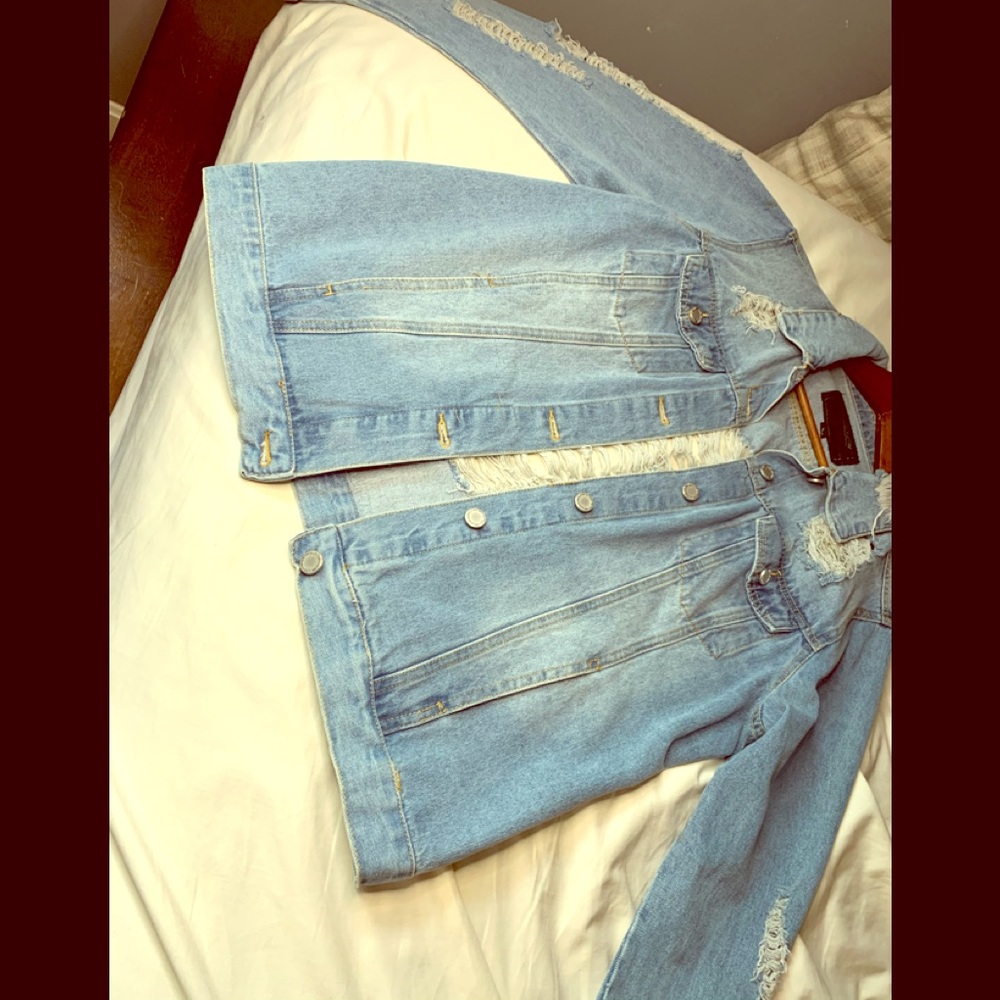 Ripped jean jacket